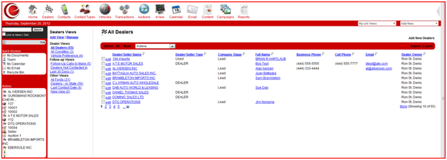 CRM buy sell dashboard one